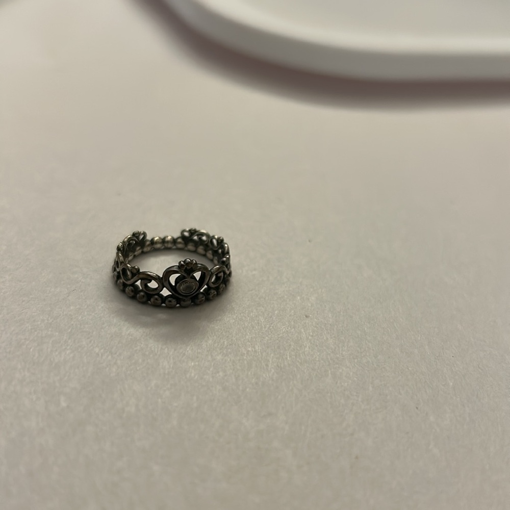 925 Ale Pandora Crown Ring Size 4 - Picture 5 of 10